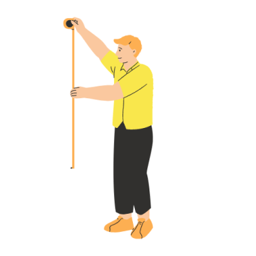 Man measuring in Changing Attire colours