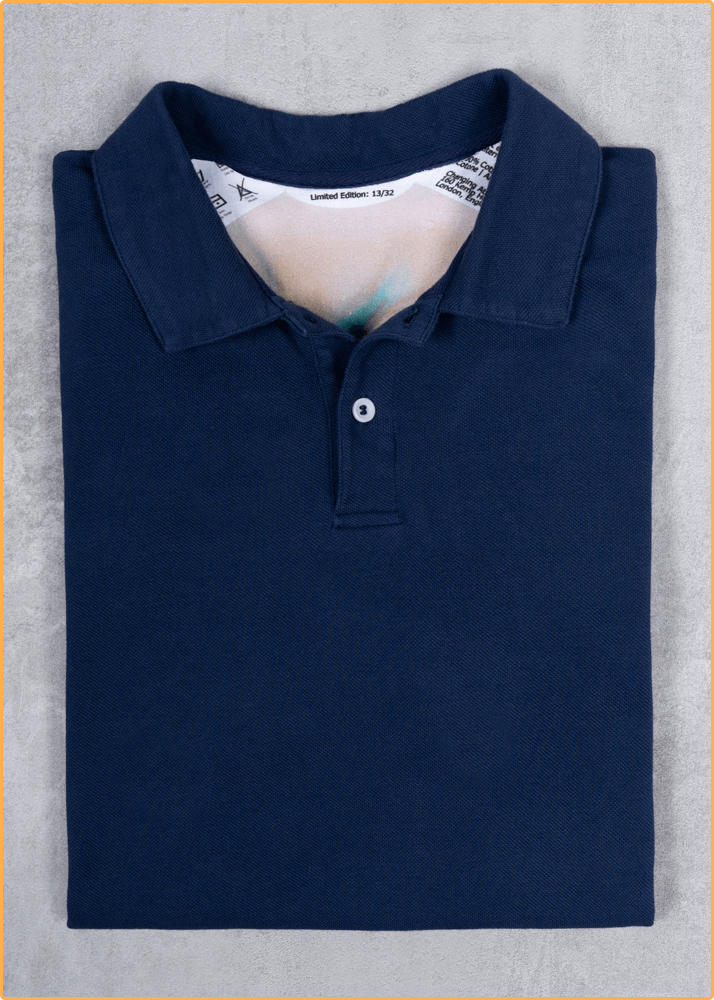 Polo shirt with milky art in neck label